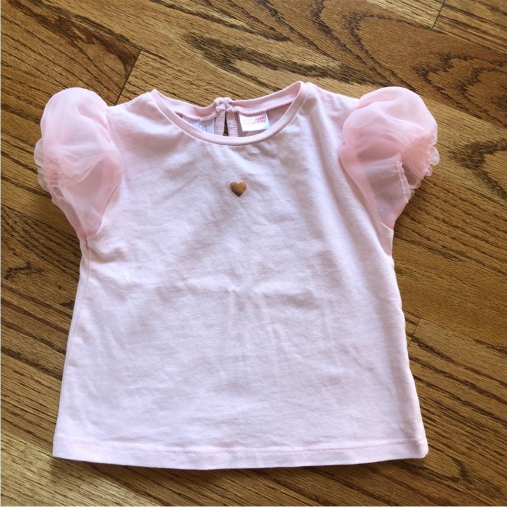 Zara Baby Pink Puff Sleeve Top